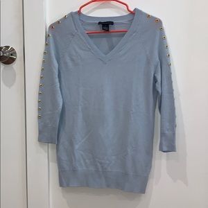 Light blue sweater with gold holes!!